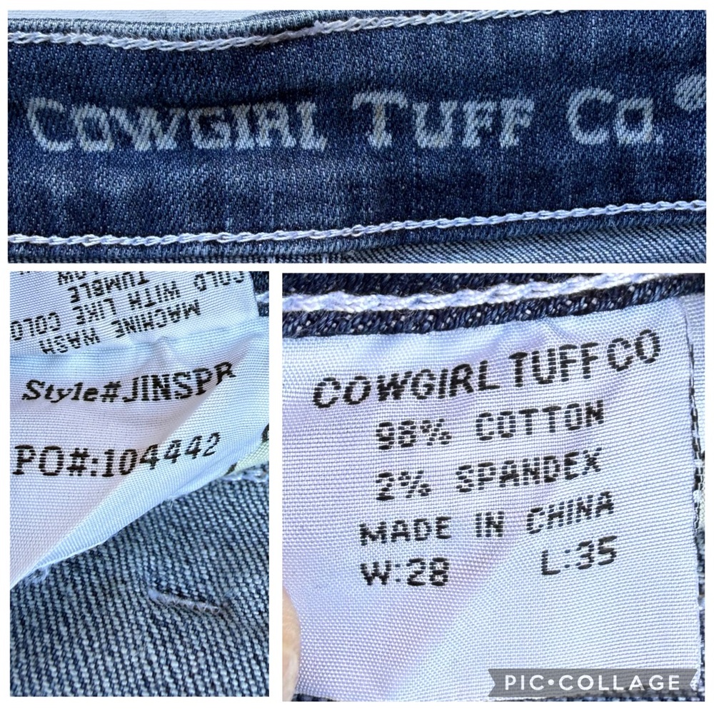 Cowgirl Tuff Co. “JNSPR” Mid Rise Bootcut Jeans – W28 L35 Western Festival Denim - Picture 8 of 9